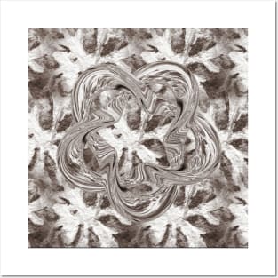 Gray Snowflake Winter Watercolor Posters and Art